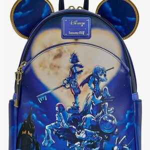Loungefly Blue and Gold Kingdom Hearts Mini Backpack